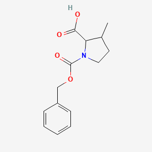 molecular formula C14H17NO4 B7980278 1-((Benzyloxy)carbonyl)-3-methylpyrrolidine-2-carboxylic acid 