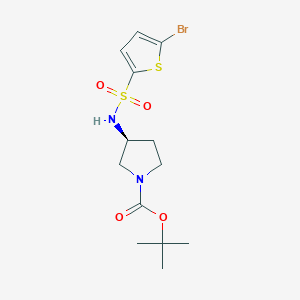 molecular formula C13H19BrN2O4S2 B7980296 (S)-3-(5-Bromo-thiophene-2-sulfonylamino)-pyrrolidine-1-carboxylic acid tert-butyl ester 