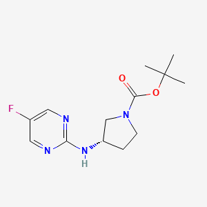molecular formula C13H19FN4O2 B7980303 (S)-3-(5-Fluoro-pyrimidin-2-ylamino)-pyrrolidine-1-carboxylic acid tert-butyl ester 