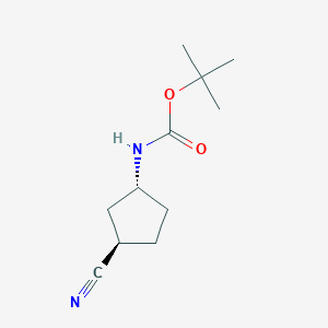 molecular formula C11H18N2O2 B7980335 tert-Butyl ((1R,3R)-3-cyanocyclopentyl)carbamate 