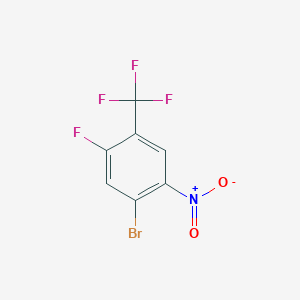 molecular formula C7H2BrF4NO2 B7980385 1-Bromo-5-fluoro-2-nitro-4-(trifluoromethyl)benzene 