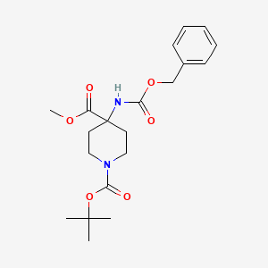 molecular formula C20H28N2O6 B7980424 1-tert-Butyl 4-methyl 4-(((benzyloxy)carbonyl)amino)piperidine-1,4-dicarboxylate CAS No. 392331-67-8