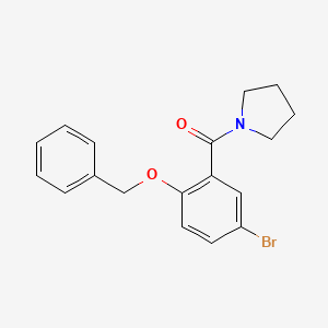 molecular formula C18H18BrNO2 B7980478 (2-(Benzyloxy)-5-bromophenyl) (pyrrolidin-1-yl)methanone 