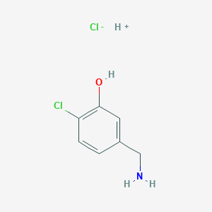 molecular formula C7H9Cl2NO B7980507 5-(Aminomethyl)-2-chlorophenol;hydron;chloride 