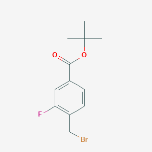 molecular formula C12H14BrFO2 B7980515 tert-Butyl 4-(bromomethyl)-3-fluorobenzoate 