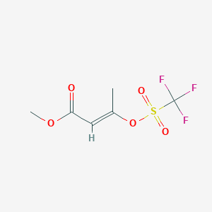 molecular formula C6H7F3O5S B7980565 Methyl 3-(((trifluoromethyl)sulfonyl)oxy)but-2-enoate 