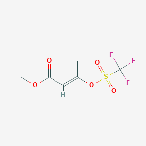 molecular formula C6H7F3O5S B7980565 3-(((三氟甲基)磺酰基)氧基)丁-2-烯酸甲酯 