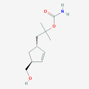 molecular formula C11H19NO3 B7980600 1-((1R,4S)-4-(Hydroxymethyl)cyclopent-2-en-1-yl)-2-methylpropan-2-yl carbamate 