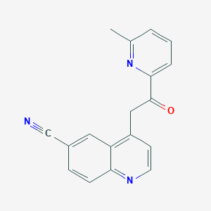 molecular formula C18H13N3O B7980647 4-(2-(6-Methylpyridin-2-yl)-2-oxoethyl)quinoline-6-carbonitrile 