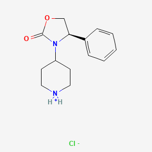 4-[(4R)-2-Oxo-4-phenyl-1,3-oxazolidin-3-yl]piperidinium chloride