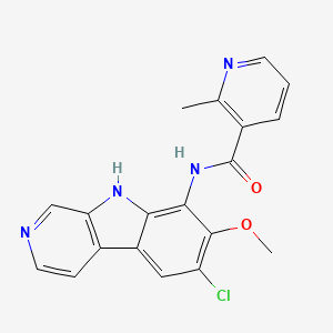molecular formula C19H15ClN4O2 B7980660 N-(6-chloro-7-methoxy-9H-pyrido[3,4-b]indol-8-yl)-2-methylnicotinamide CAS No. 917108-83-9