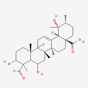 molecular formula C30H46O6 B7980697 (1R,2R,4aS,6aR,6aS,6bR,12aR,14bS)-9-formyl-1,8,10-trihydroxy-1,2,6a,6b,9,12a-hexamethyl-2,3,4,5,6,6a,7,8,8a,10,11,12,13,14b-tetradecahydropicene-4a-carboxylic acid 