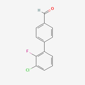 molecular formula C13H8ClFO B7980743 4-(3-Chloro-2-fluorophenyl)benzaldehyde 