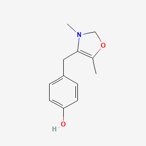 molecular formula C12H15NO2 B7980747 4-((3,5-Dimethyl-2,3-dihydrooxazol-4-yl)methyl)phenol 