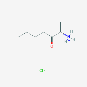 molecular formula C7H16ClNO B7980803 (S)-3-oxoheptan-2-aminium chloride 