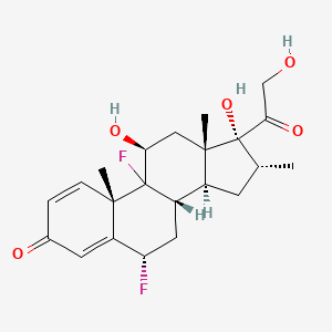 molecular formula C22H28F2O5 B7980961 (6S,8S,10S,11S,13S,14S,16R,17R)-6,9-difluoro-11,17-dihydroxy-17-(2-hydroxyacetyl)-10,13,16-trimethyl-6,7,8,11,12,14,15,16-octahydrocyclopenta[a]phenanthren-3-one 