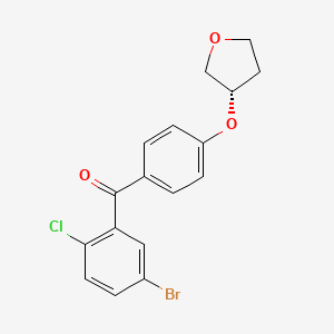 molecular formula C17H14BrClO3 B7981019 (S)-(5-溴-2-氯苯基)(4-((四氢呋喃-3-基)氧基)苯基)甲苯酮 CAS No. 915095-84-0