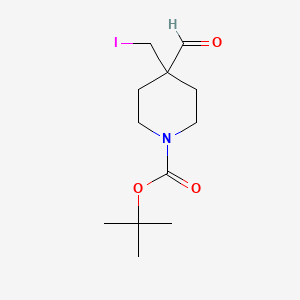molecular formula C12H20INO3 B7981030 tert-Butyl4-formyl-4-(iodomethyl)piperidine-1-carboxylate 