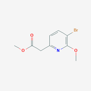molecular formula C9H10BrNO3 B7981115 Methyl 2-(5-bromo-6-methoxypyridin-2-yl)acetate 