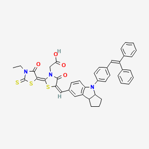 molecular formula C42H35N3O4S3 B7981247 2-(5-((4-(4-(2,2-Diphenylvinyl)phenyl)-1,2,3,3a,4,8b-hexahydrocyclopenta[b]indol-7-yl)methylene)-3'-ethyl-4,4'-dioxo-2'-thioxo-3',4,4',5-tetrahydro-2'H,3H-[2,5'-bithiazolylidene]-3-yl)acetic acid 