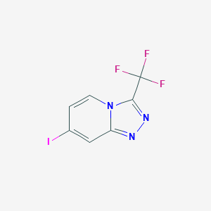 molecular formula C7H3F3IN3 B7981283 7-Iodo-3-(trifluoromethyl)-[1,2,4]triazolo[4,3-a]pyridine CAS No. 1057393-75-5