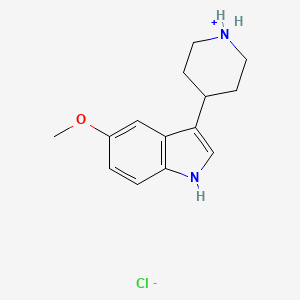 molecular formula C14H19ClN2O B7981331 5-Methoxy-3-(4-piperidinyl)-1H-indole hydrochloride 