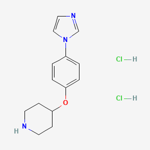 molecular formula C14H19Cl2N3O B7981358 4-(4-(1H-Imidazol-1-yl)phenoxy)piperidine dihydrochloride 