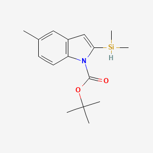 molecular formula C16H23NO2Si B7981464 5-Methyl-2-(dimethylsilyl)-1H-indole-1-carboxylic acid tert-butyl ester 