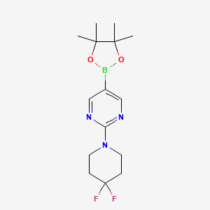 molecular formula C15H22BF2N3O2 B7981469 2-(4,4-Difluoropiperidin-1-yl)-5-(4,4,5,5-tetramethyl-1,3,2-dioxaborolan-2-yl)pyrimidine 