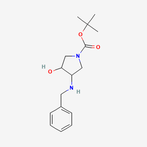 molecular formula C16H24N2O3 B7981508 tert-Butyl 3-(benzylamino)-4-hydroxypyrrolidine-1-carboxylate 