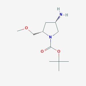 molecular formula C11H22N2O3 B7981532 (2S,4S)-tert-Butyl 4-amino-2-(methoxymethyl)pyrrolidine-1-carboxylate 