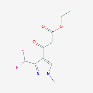 molecular formula C10H12F2N2O3 B7981565 Ethyl 3-(3-(difluoromethyl)-1-methyl-1H-pyrazol-4-yl)-3-oxopropanoate 