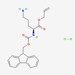 molecular formula C23H27ClN2O4 B7981596 (S)-Allyl 2-((((9H-fluoren-9-yl)methoxy)carbonyl)amino)-5-aminopentanoate hydrochloride 