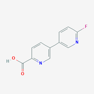 molecular formula C11H7FN2O2 B7981624 6'-Fluoro-[3,3'-bipyridine]-6-carboxylic acid 