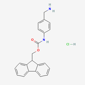 molecular formula C22H21ClN2O2 B7981703 (9H-Fluoren-9-yl)methyl (4-(aminomethyl)phenyl)carbamate hydrochloride 