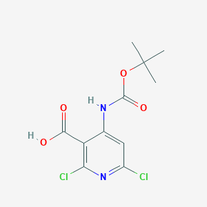 molecular formula C11H12Cl2N2O4 B7981738 4-(叔丁氧羰基氨基)-2,6-二氯烟酸 