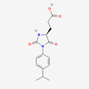 molecular formula C15H18N2O4 B7981778 (S)-3-(1-(4-isopropylphenyl)-2,5-dioxoimidazolidin-4-yl)propanoic acid 