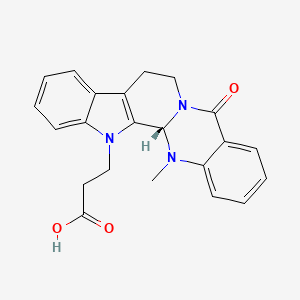 molecular formula C22H21N3O3 B7981780 (S)-3-(14-methyl-5-oxo-7,8,13b,14-tetrahydroindolo[2',3':3,4]pyrido[2,1-b]quinazolin-13(5H)-yl)propanoic acid 