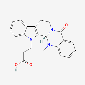 molecular formula C22H21N3O3 B7981780 3-[(1S)-21-methyl-14-oxo-3,13,21-triazapentacyclo[11.8.0.02,10.04,9.015,20]henicosa-2(10),4,6,8,15,17,19-heptaen-3-yl]propanoic acid 