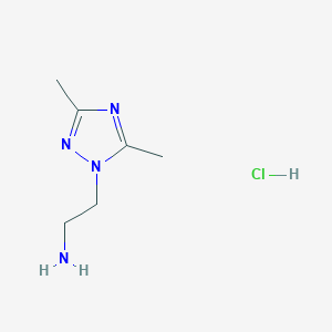 molecular formula C6H13ClN4 B7981793 2-(3,5-dimethyl-1H-1,2,4-triazol-1-yl)ethanamine hydrochloride 