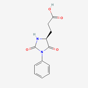 molecular formula C12H12N2O4 B7981847 (S)-3-(2,5-dioxo-1-phenylimidazolidin-4-yl)propanoic acid 