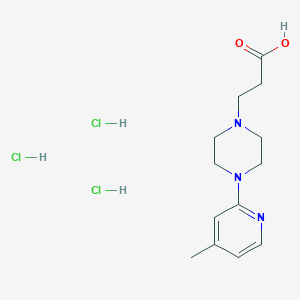 molecular formula C13H22Cl3N3O2 B7981872 3-(4-(4-Methylpyridin-2-yl)piperazin-1-yl)propanoic acid trihydrochloride 