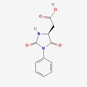 molecular formula C11H10N2O4 B7981877 (S)-2-(2,5-dioxo-1-phenylimidazolidin-4-yl)acetic acid 