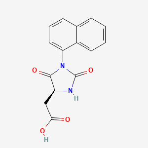 molecular formula C15H12N2O4 B7981928 (S)-2-(1-(naphthalen-1-yl)-2,5-dioxoimidazolidin-4-yl)acetic acid 