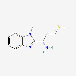 molecular formula C12H17N3S B7981936 (S)-1-(1-methyl-1H-benzo[d]imidazol-2-yl)-3-(methylthio)propan-1-amine 