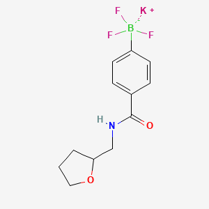 molecular formula C12H14BF3KNO2 B7981950 Potassium 4-(tetrahydrofurfurylaminocarbonyl)phenyltrifluoroborate 