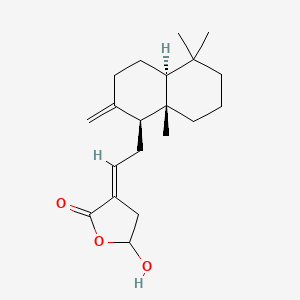 molecular formula C20H30O3 B7982009 (3E)-3-[2-[(1S,4aS,8aS)-5,5,8a-trimethyl-2-methylidene-3,4,4a,6,7,8-hexahydro-1H-naphthalen-1-yl]ethylidene]-5-hydroxyoxolan-2-one 