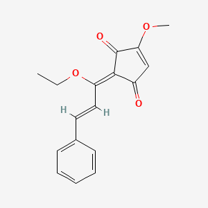 molecular formula C17H16O4 B7982013 (2Z)-2-[(E)-1-ethoxy-3-phenylprop-2-enylidene]-4-methoxycyclopent-4-ene-1,3-dione 