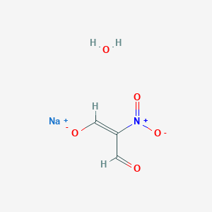 molecular formula C3H4NNaO5 B7982027 Sodium 2-nitro-1,3-dioxopropan-2-ide hydrate 