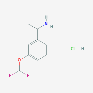 molecular formula C9H12ClF2NO B7982033 1-[3-(Difluoromethoxy)phenyl]ethanamine hydrochloride 